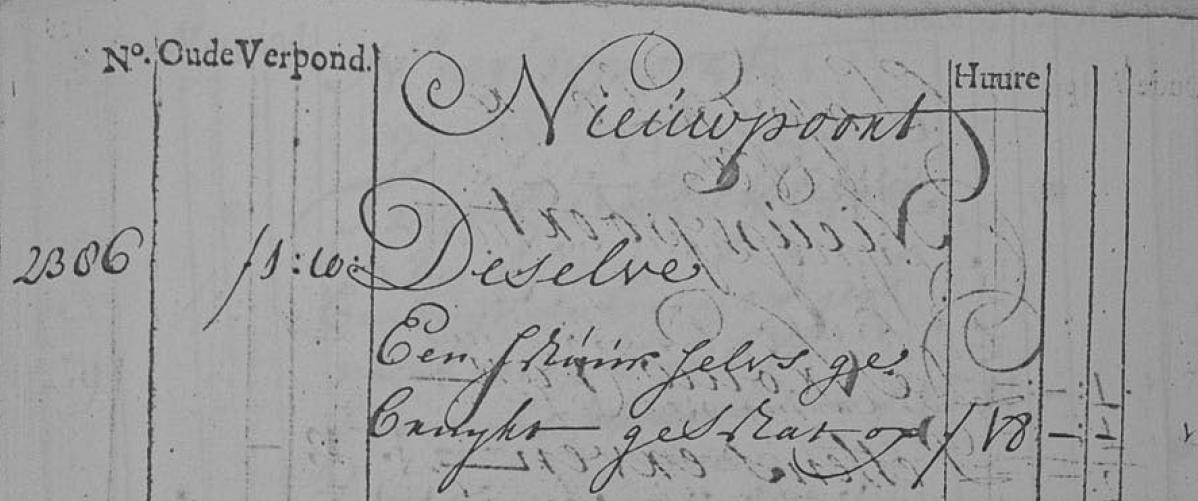 Vervolginschrijving Verpondingenregister Alkmaar, 1732