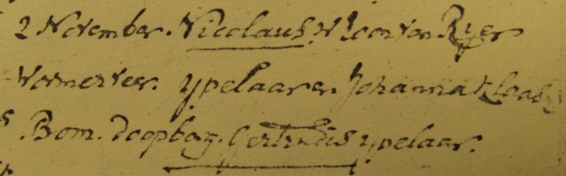 Doopinschrijving 1786