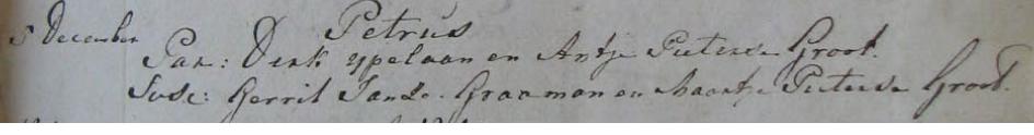 Doopinschrijving Petrus IJpelaan, Limmen 1809
