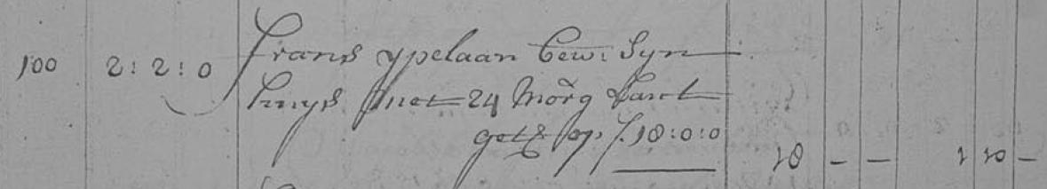 Inschrijving Verpondingenregister, 1733