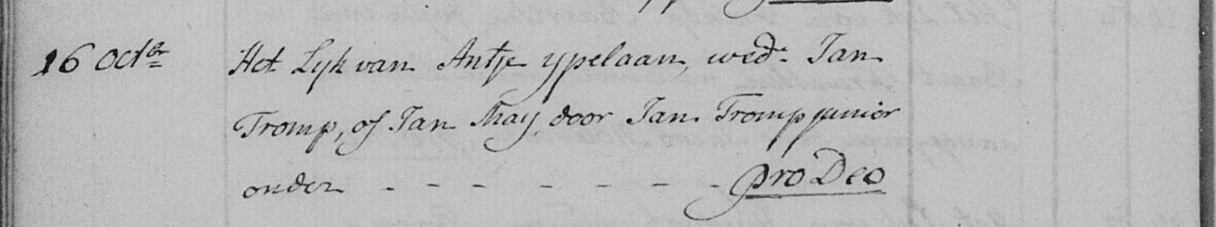 Begraafinschrijving Impost Antje IJpelaan, Castricum 1786