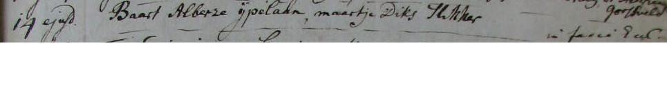 R.K. huwelijksinschrijving Baart IJpelaan en Maartje Slikker, Limmen 1771
