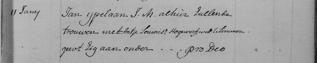 Impostinschrijving Castricum Jan IJpelaan en Antje Hoogerwerf, Limmen 1785