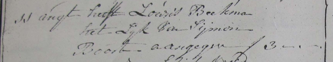 Overlijdensinschrijving Sijmen Boorte, Limmen 1784