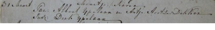 Doopinschrijving Maria IJpelaan, Limmen 1806